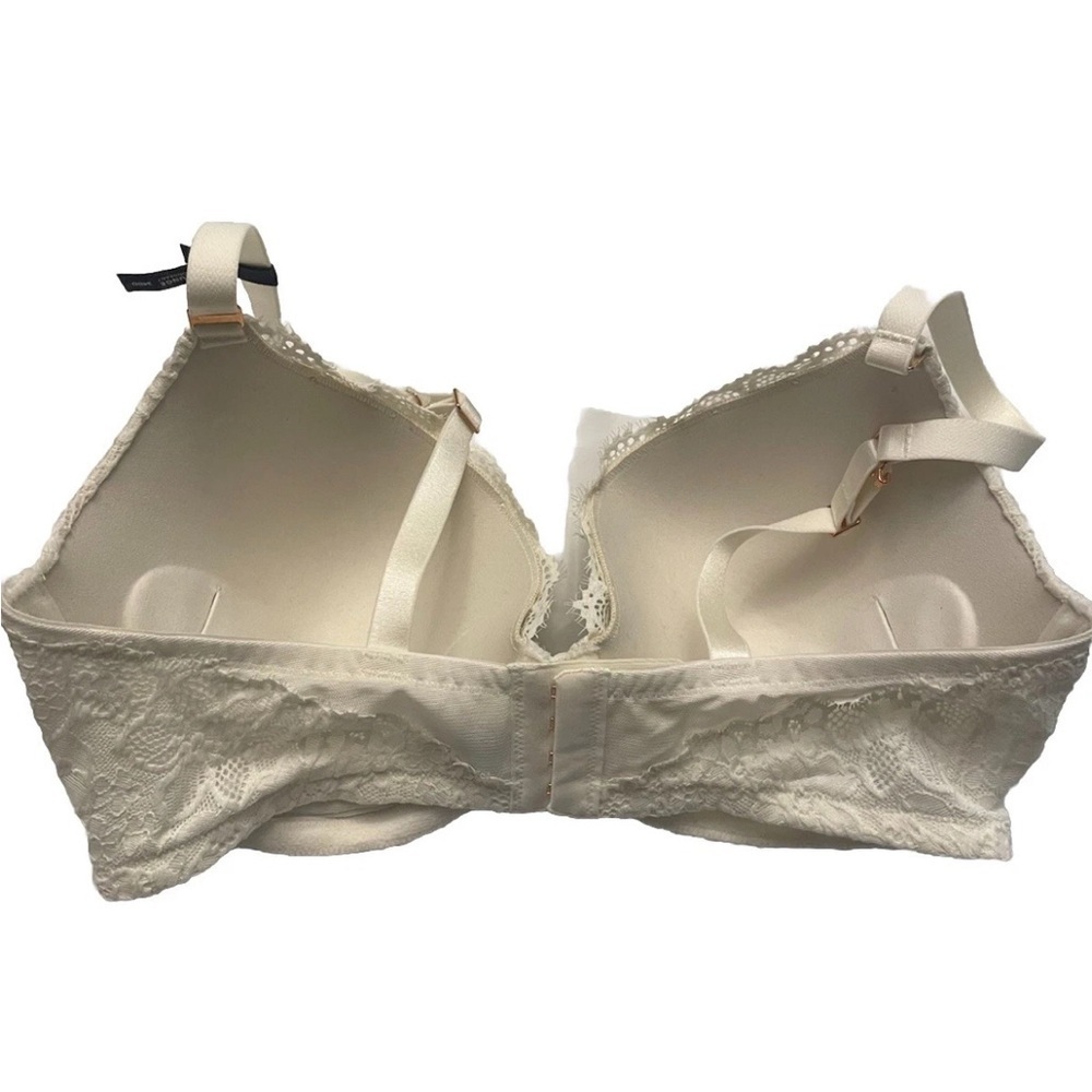 NWT Aerie Real Power Plunge Push Up Eyelash Lace Bra in Ivory Size 34DD - Picture 4 of 13